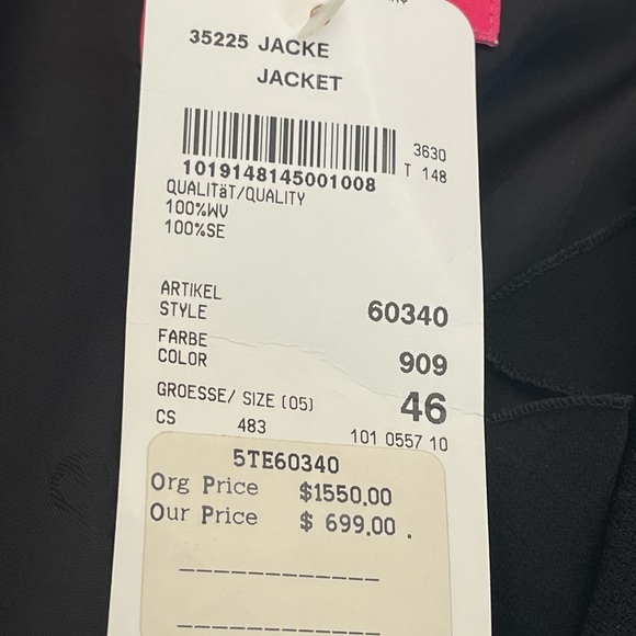 New! Escada Couture ruffle black blazer/jacket size 46 aprox. XL - Picture 12 of 15